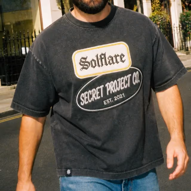 Solflare Secret Project tee produced by Captured